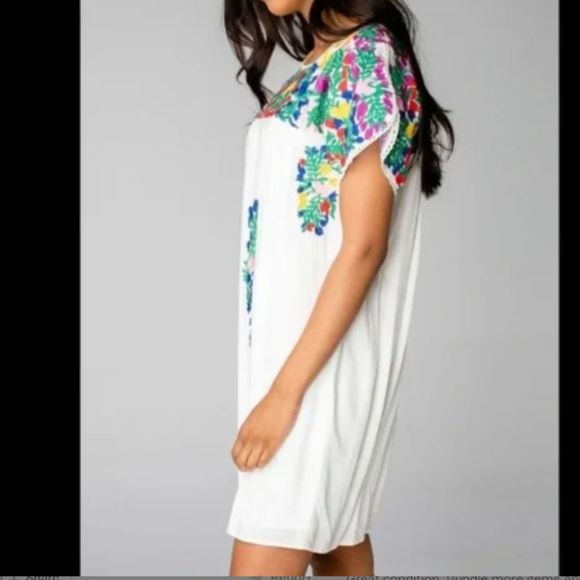 Buddy Love Dress Medium Embroidered Floral Carolina Oxacan Mini Dress - Picture 2 of 14